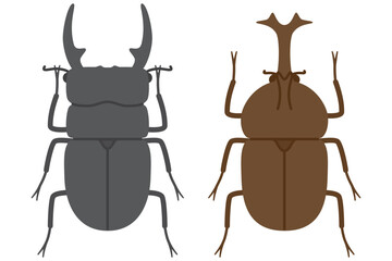 カブトムシとクワガタのイラスト素材