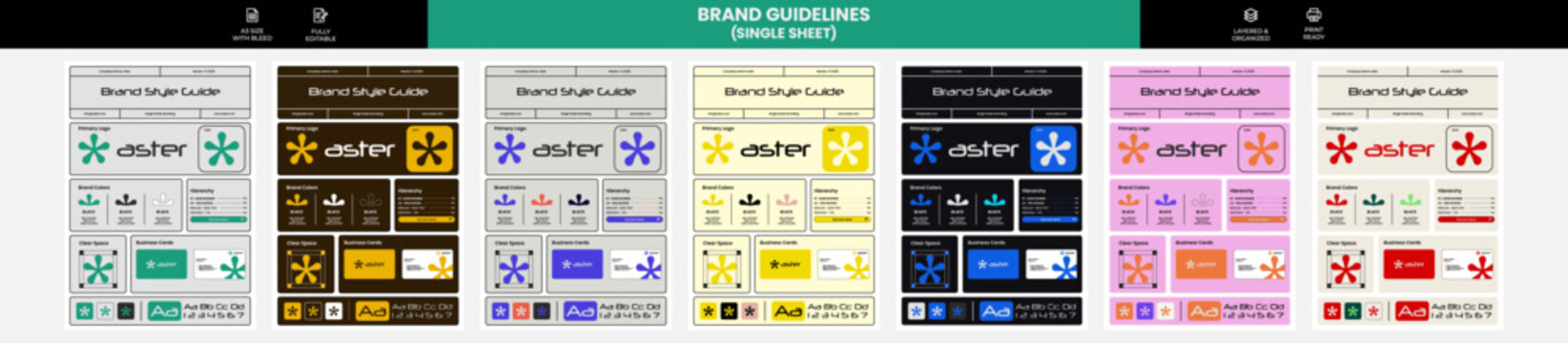 Minimal Single Page Brand Guideline Template, One Page Brand Style Guide, Brand Style Guideline, Brand Guideline
