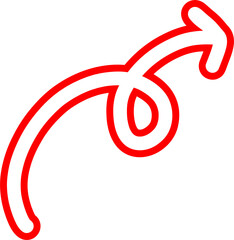 Obraz premium Arrow In Hand Drawn Red Outline Format
