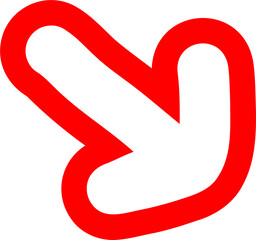 Doodle Red Arrow With Hand Drawn Look