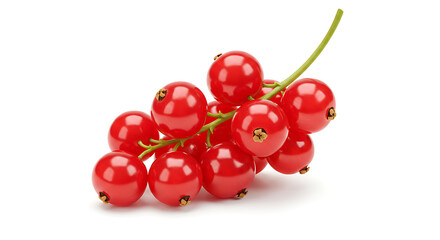 Shiny red currant jewels clustered on stem