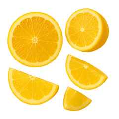 Obraz premium slices of orange isolated on transparent or white background PNG