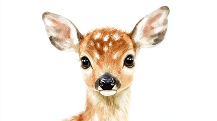 Fototapeta premium Adorable Watercolor Painting of a Fawn