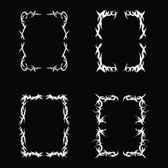 High-Contrast Tribal Border Set for Urban and Grunge Themes