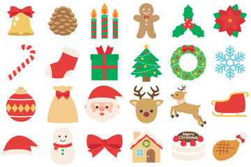 かわいいクリスマスのアイコンセット