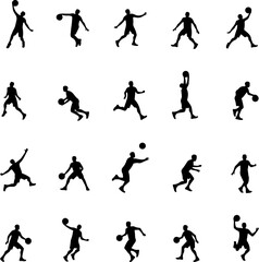 Obraz premium Basketball Action Silhouettes