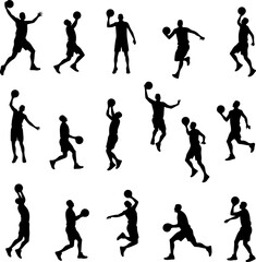 Basketball Action Silhouettes