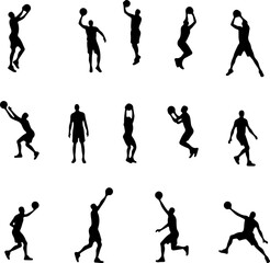 Basketball Action Silhouettes