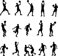 Basketball Action Silhouettes