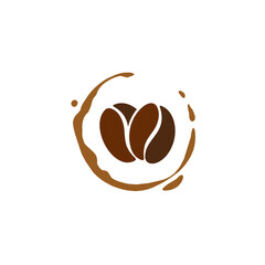 Printsimple coffee stain, elegant cup coffee logo design
