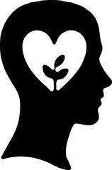 Human Brain Silhouette: Anatomy and Intellect vector