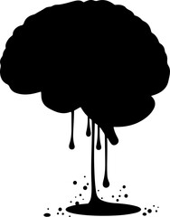 Human Brain Silhouette: Anatomy and Intellect vector