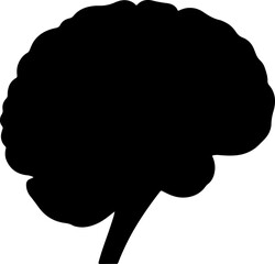 Human Brain Silhouette: Anatomy and Intellect vector