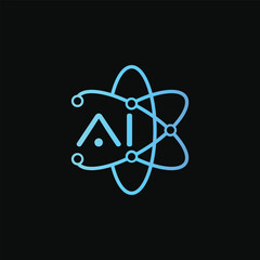 Atom Futuristic Technology Logo. Atomic Structure Logo