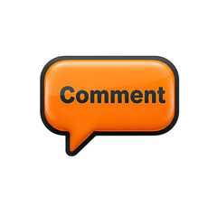Orange comment button in speech bubble style
