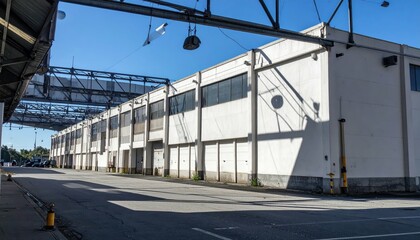 Obraz premium Sunlit Antique Refrigerated Warehouse with Industrial Lighting