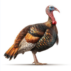 Majestic Wild Turkey Illustration - A Vivid Portrait of Nature's Beauty , isolated on white background png