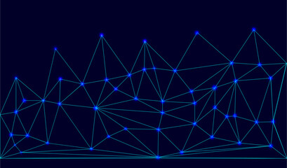 Low Poly Background on Dark Blue Gradient – Modern, Geometric, and Minimalist Abstract Design for Digital Art, 3D Modeling, Wallpapers, and Futuristic Graphics	
