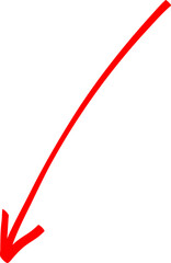 Left Facing Arrow in Red Pen Ink
