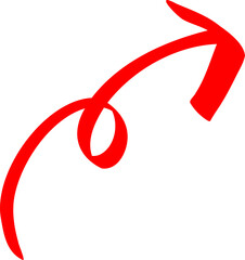 Red Arrow Mark in Hand Drawn Ink
