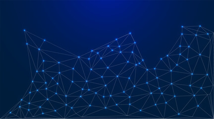 Low Poly Background on Dark Blue Gradient – Modern, Geometric, and Minimalist Abstract Design for Digital Art, 3D Modeling, Wallpapers, and Futuristic Graphics	