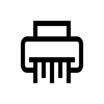 recommend clip art: Illustration of a paper shredder machine with a rectangular opening and shredded paper strips below it