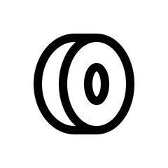 Illustration of two circular shapes overlapping each other with a hole in the center of the right shape