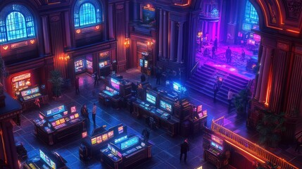 Interior view of a fantasy themed restaurant