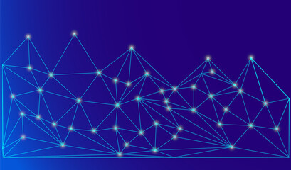 Low Poly Background on Dark Blue Gradient – Modern, Geometric, and Minimalist Abstract Design for Digital Art, 3D Modeling, Wallpapers, and Futuristic Graphics	