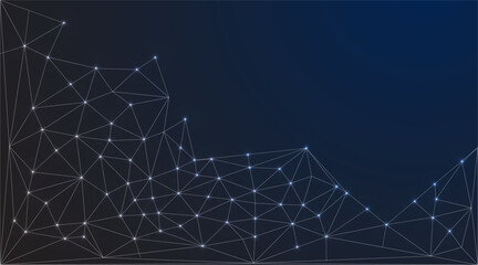 Low Poly Background on Dark Blue Gradient – Modern, Geometric, and Minimalist Abstract Design for Digital Art, 3D Modeling, Wallpapers, and Futuristic Graphics	