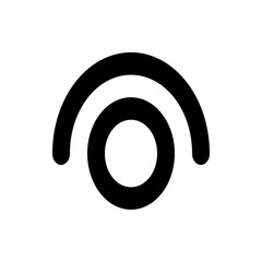 Minimalist black and white design featuring a circle with an arc above it, simple and clean look design