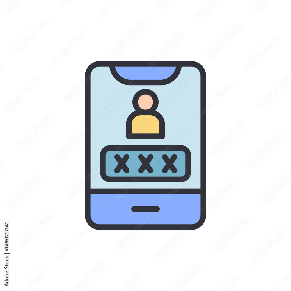 Poster authentication on a smartphone screen with a password protection method
