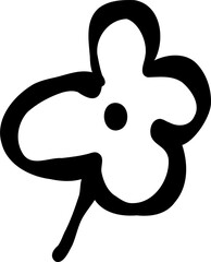 Fototapeta premium Flower Leafs Floral Cute Hand Drawn Ink