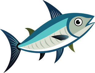 Colorful Fish vector illustration in white background 