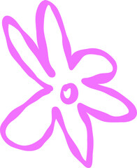Cute Neon Bold Ink Flower Leafs
