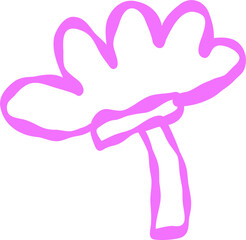 Kid Style Hand Drawn Floral Leafs