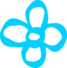 Neon Ink Flower Leafs Drawing