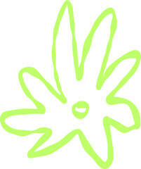 Obraz premium Hand Drawn Neon Flower Leafs