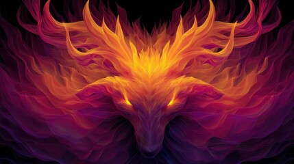 Fototapeta premium Fiery deer head illustration