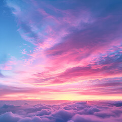 Obraz premium Dreamy Pink Sunset Above Cloudscape