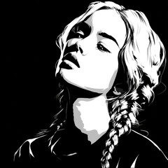 Fototapeta premium Woman portrait graphic illustration