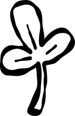 Cute Hand Drawn Flower Leafs Ink
