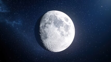 Fototapeta premium Bright Moon and Stars in Deep Space stars space night sky universe astronomy celestial lunar craters