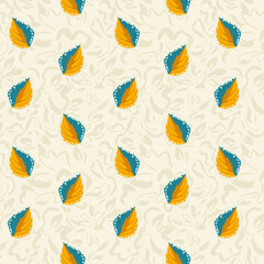 Digital Textile Pattern Inspired by Ajrakh, Batik, Ikat, and Block Print Motifs &ndash; Seamless Ethnic Background