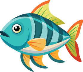 Colorful Fish vector illustration in white background 