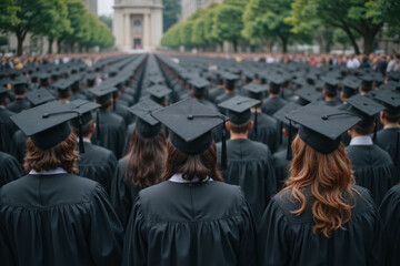 large group of people wearing graduation caps and gowns
