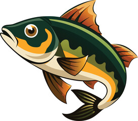 Colorful Fish vector illustration in white background 