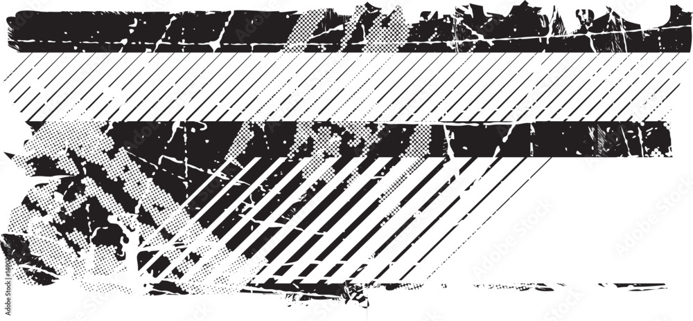 Aufkleber Grunge textured banner with rough edges. Speckled texture. Overlay grunge texture . Simply place texture over any object to create grunge effect . Banner with scratched surface for your design. 