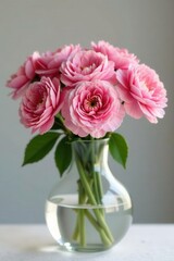 Pink carnations in a vase, elegant Mother's Day arrangement , gift, beautiful flowers