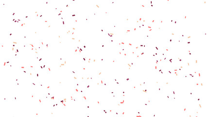 Festive confetti falling on white background.